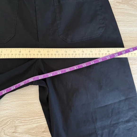 Anthropologie 30 Colette Wide Leg Ankle Pants Black Linen Office Career Business - Picture 9 of 9